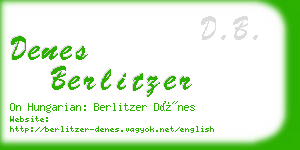 denes berlitzer business card